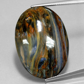 Pietersita Multicolor natural de 30.29 ct, Corte Óvalo, Opaco