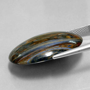 Pietersita Multicolor natural de 30.29 ct, Corte Óvalo, Opaco