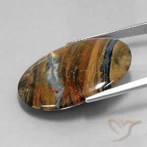 Pietersita Multicolor natural de 19.85 ct, Ovalada, Opaco