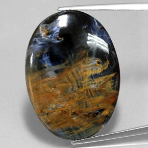 Pietersita multicolor natural de 25,12 ct, corte óvalo, opaco