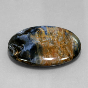 Pietersita multicolor natural de 25,12 ct, corte óvalo, opaco