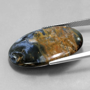 Pietersita multicolor natural de 25,12 ct, corte óvalo, opaco