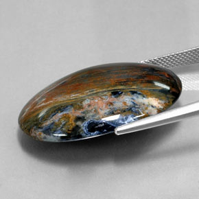 Pietersita Multicolor natural de 28.09 ct, Corte Óvalo, Opaco