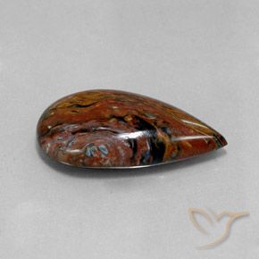 Pietersita Multicolor natural de 13.70 ct, En forma de pera, Opaco