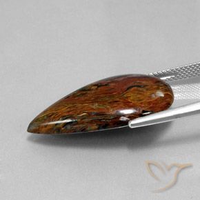 Pietersita Multicolor natural de 13.70 ct, En forma de pera, Opaco
