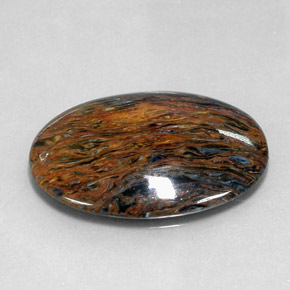 Pietersita multicolor natural de 22,70 ct, corte óvalo, opaco