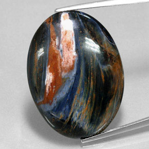 Pietersita multicolor natural de 25,10 ct, corte óvalo, opaco