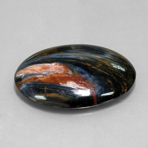 Pietersita multicolor natural de 25,10 ct, corte óvalo, opaco