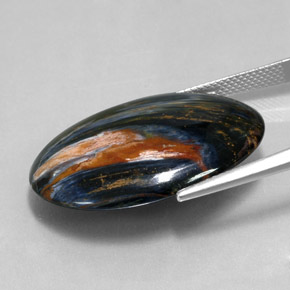 Pietersita multicolor natural de 25,10 ct, corte óvalo, opaco