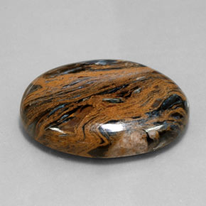 Pietersita multicolor natural de 36,42 ct, corte óvalo, opaco