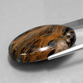 Pietersita multicolor natural de 36,42 ct, corte óvalo, opaco