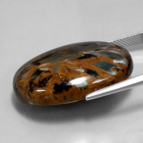 Pietersita Multicolor natural de 38.54 ct, Corte Óvalo, Opaco