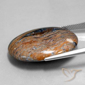 Pietersita Multicolor natural de 27.58 ct, Ovalada, Opaco
