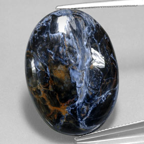 Pietersita multicolor natural de 27,74 ct, corte óvalo, opaco