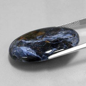 Pietersita multicolor natural de 27,74 ct, corte óvalo, opaco