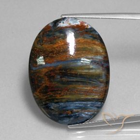 Pietersita multicolor natural de 24,09 ct, corte óvalo, opaco