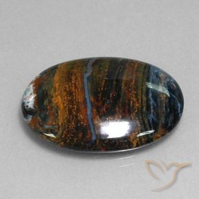 Pietersita multicolor natural de 24,09 ct, corte óvalo, opaco