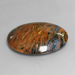 Pietersita multicolor natural de 25,47 ct, corte óvalo, opaco