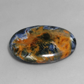 Pietersita multicolor natural de 26,63 ct, corte óvalo, opaco