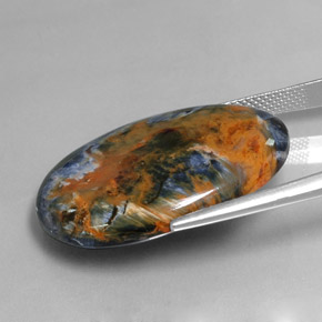 Pietersita multicolor natural de 26,63 ct, corte óvalo, opaco