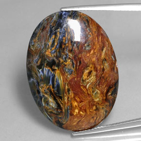 Pietersita Multicolor natural de 22.91 ct, Corte Óvalo, Opaco