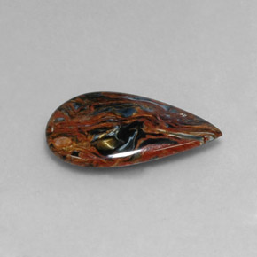 Pietersita multicolor natural de 4,92 ct, en forma de pera, opaco