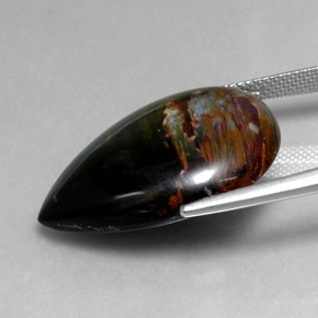 Pietersita Multicolor natural de 20.63 ct, En forma de pera, Opaco