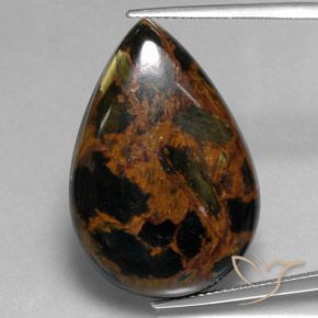 28.16ct Natural Multicolor Pietersita, En forma de pera, Opaco
