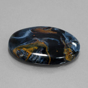 Pietersita multicolor natural de 27,99 ct, corte óvalo, opaco