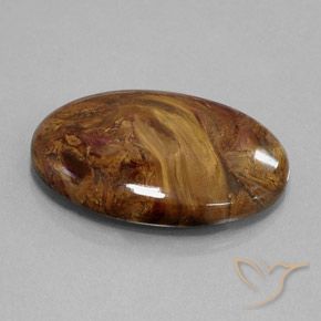 Pietersita Marrón medio natural de 25.45 ct, Ovalada, Opaco