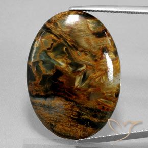 Pietersita Multicolor natural de 21.61 ct, Corte Óvalo, Opaco