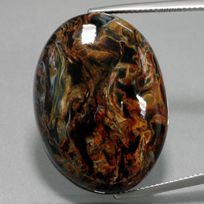 Pietersita Multicolor natural de 41.88 ct, Ovalada, Opaco