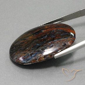 Pietersita Multicolor natural de 21.47 ct, Ovalada, Opaco