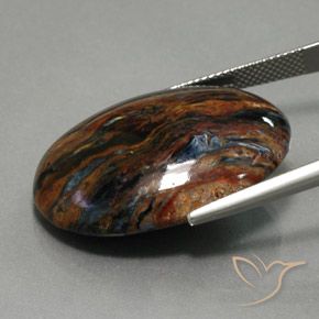 Pietersita Multicolor natural de 30.02 ct, Ovalada, Opaco