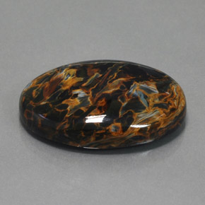 Pietersita azul natural de 36,58 ct, corte óvalo, opaco