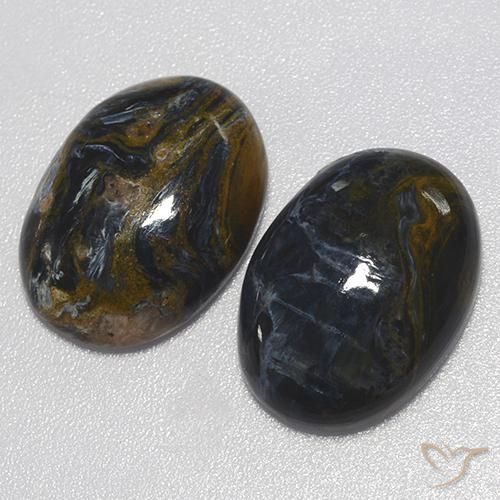Gemas de Pietersita Multicolor natural de 18.62 ct, Ovalada, Opaco