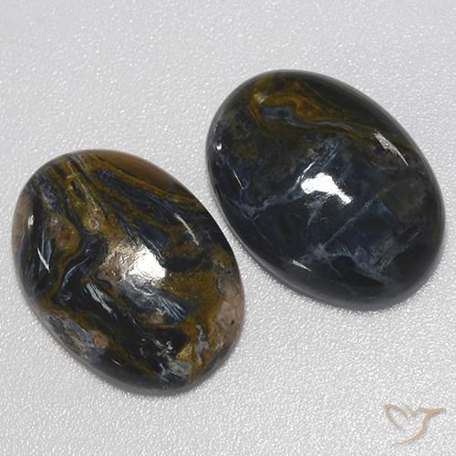 Gemas de Pietersita Multicolor natural de 18.62 ct, Ovalada, Opaco