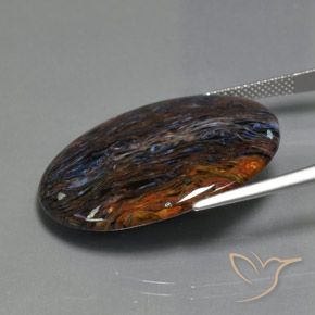 Pietersita Multicolor natural de 18.58 ct, Ovalada, Opaco