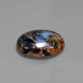 Pietersita multicolor natural de 5,42 ct, corte óvalo, opaco