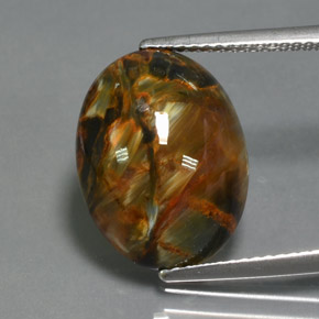 Pietersita Multicolor natural de 7.00 ct, Corte Óvalo, Opaco