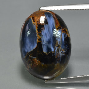 Pietersita multicolor natural de 10,35 ct, corte óvalo, opaco