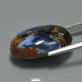 Pietersita multicolor natural de 10,35 ct, corte óvalo, opaco
