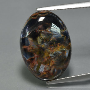 Pietersita multicolor natural de 8,29 ct, corte óvalo, opaco