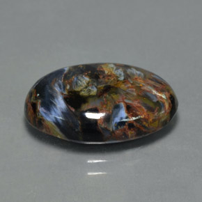 Pietersita multicolor natural de 8,29 ct, corte óvalo, opaco