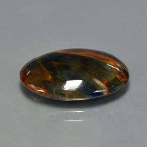 Pietersita multicolor natural de 6,70 ct, corte óvalo, opaco