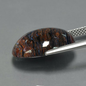 Pietersita Multicolor natural de 8.77 ct, Corte Óvalo, Opaco