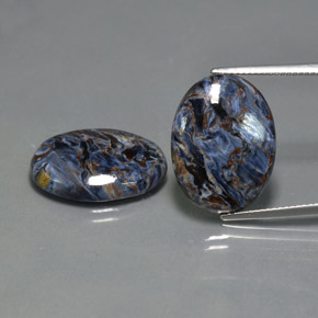 Gemas de pietersita multicolor natural de  ct, corte óvalo, opaco