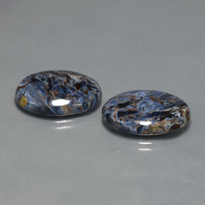 Gemas de pietersita multicolor natural de  ct, corte óvalo, opaco