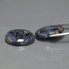 Gemas de pietersita multicolor natural de  ct, corte óvalo, opaco