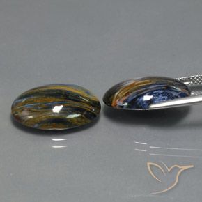 Gemas de Pietersita Multicolor natural de 16.26 ct, Ovalada, Opaco